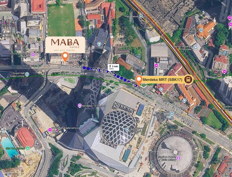 Maba Suitez location map — KL City Centre, Jalan Hang Jebat